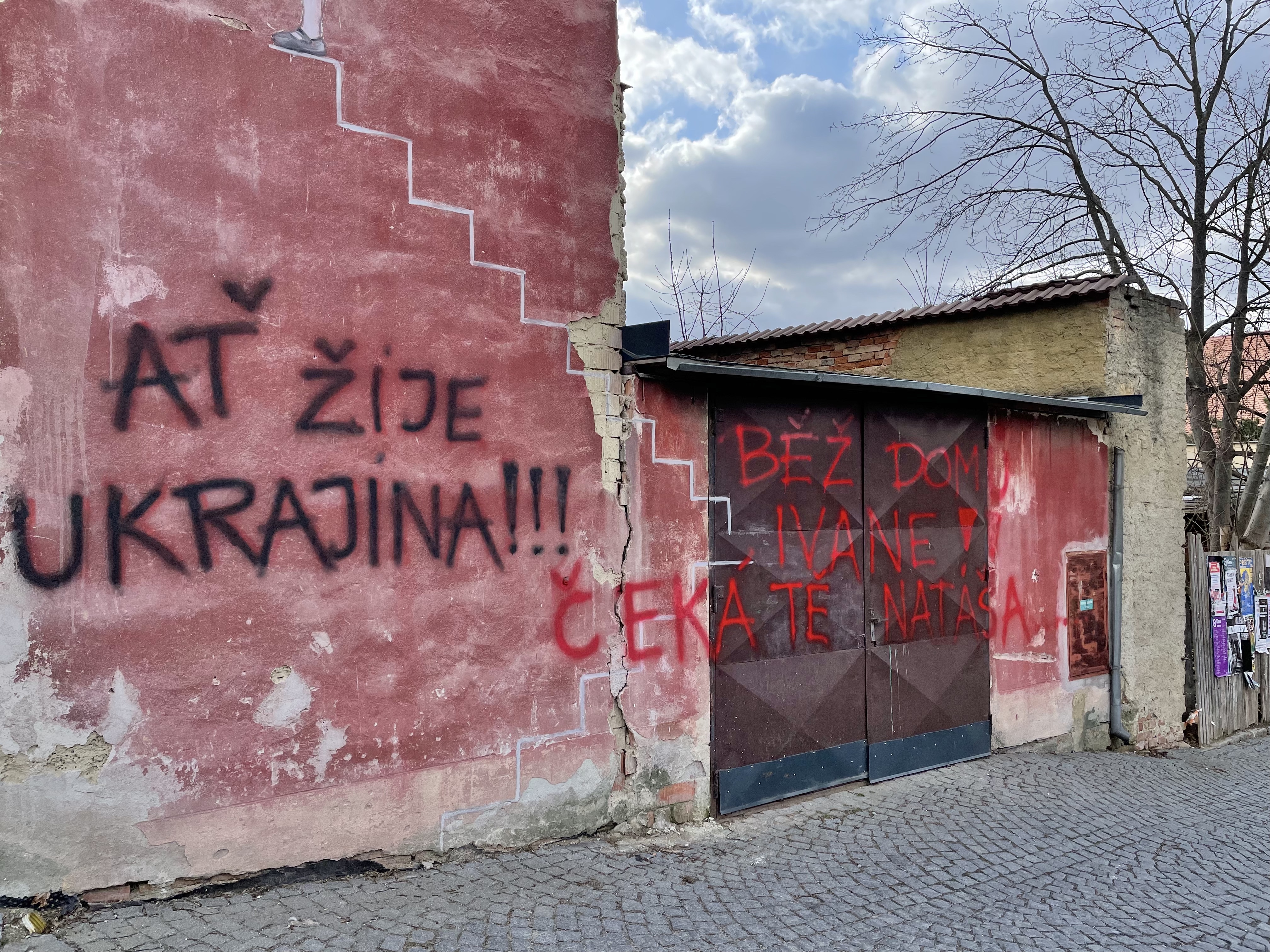Vzkaz ruským vojákům na Císařské ulici v boskovické židovské čtvrti